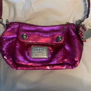 Sequined Pink Coach Purse